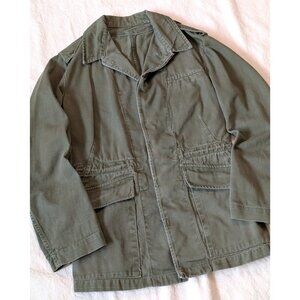 Vintage 1966 British Army Green Cotton Field Jacket Mandelberg Co. Size SM/MD